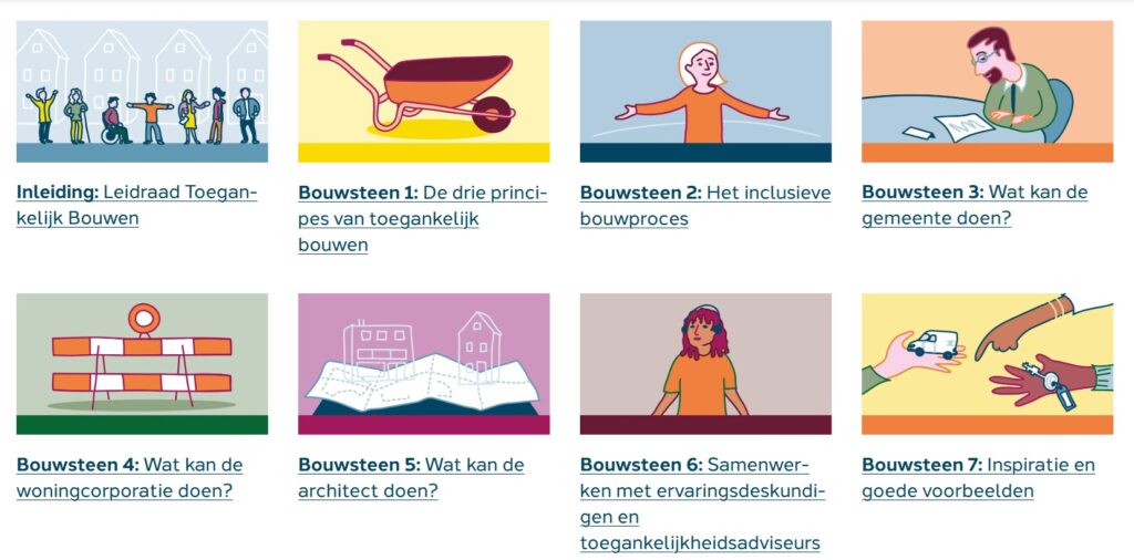 De 7 bouwsteken van de Leidraad Toegankelijk Bouwen